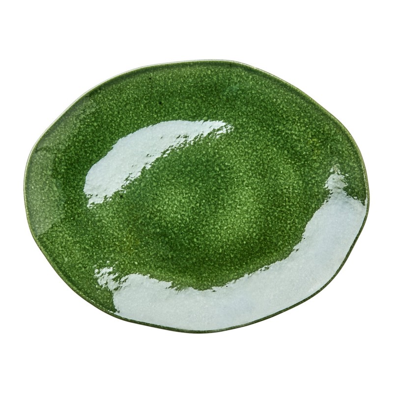 TRAY GREEN STONEWARE OVAL 40 TRAY GREEN STONEWARE OVAL 40